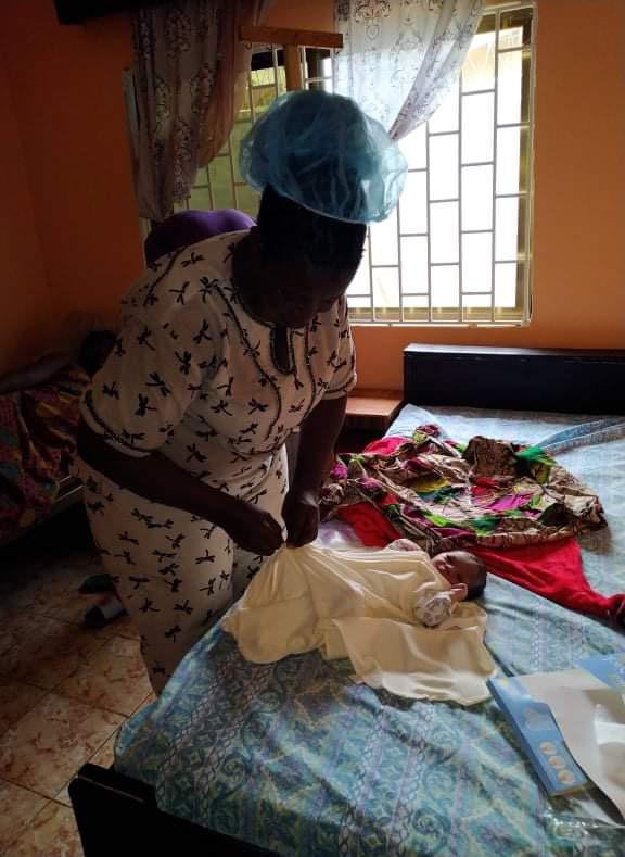 Baby being taken care of by nurse